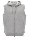 Brunello Cucinelli Hooded Vest In Gray