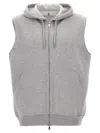 Brunello Cucinelli Hooded Vest In Gray