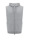 Brunello Cucinelli Hooded Vest In Grigio Medio