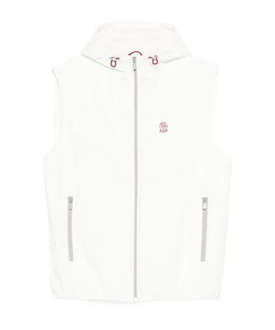 Brunello Cucinelli Hooded Waistcoat In White