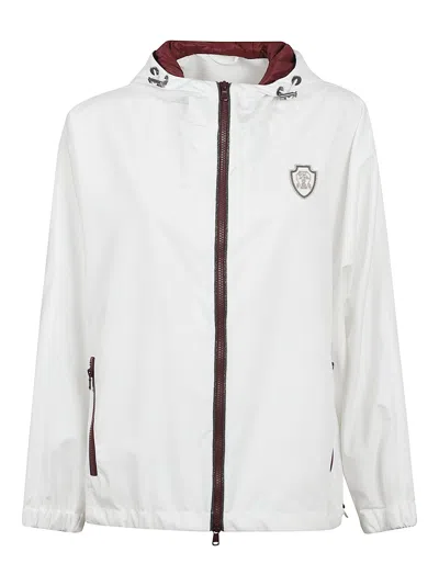 Brunello Cucinelli Hooded Windbreaker In White