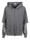 Brunello Cucinelli Hooded Zip Jacket In Gray