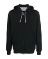 Brunello Cucinelli Cotton Blend Zipped Hoodie In Black
