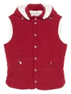 Brunello Cucinelli Hooded Down Gilet Sleeveless Quilted Design In Red