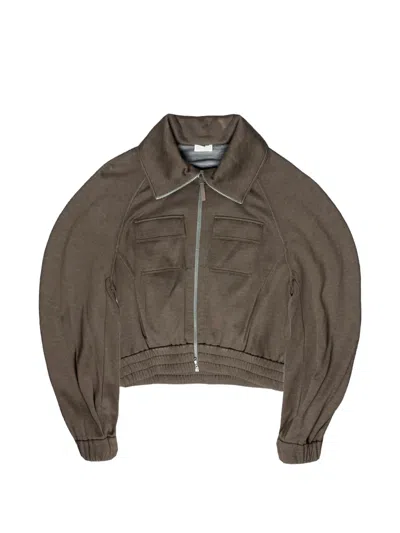 Brunello Cucinelli Hooded Zip-up Jacket In Brown
