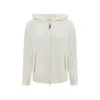 Brunello Cucinelli White Hoodie With Zip Closure