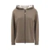 Brunello Cucinelli Embellished Cotton Hoodie With Side Pockets