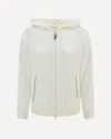Brunello Cucinelli White Hoodie With Zip Closure
