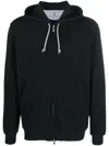 Brunello Cucinelli Cotton Blend Zipped Hoodie In Black