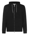 Brunello Cucinelli Hooded Crewneck Sweater Front Pockets In Black