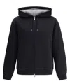 Brunello Cucinelli Black Zip Hoodie With Cashmere In Black