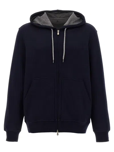 Brunello Cucinelli Hoodie In Blue