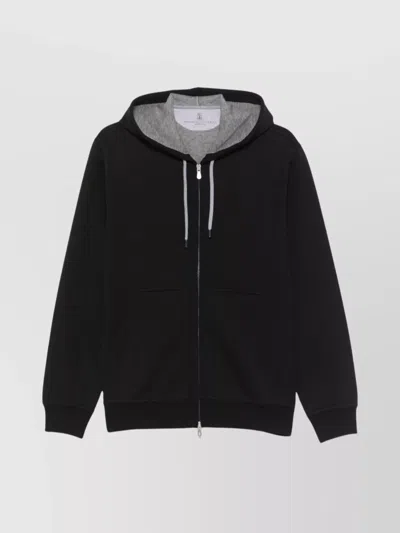 Brunello Cucinelli Hoodie Cotton Drawstring In Black
