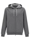 Brunello Cucinelli Cotton Zip-up Hoodie In Gray