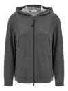Brunello Cucinelli Precious Zipper Pull Sweatshirt Gray In Gray
