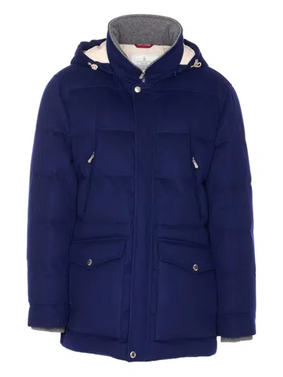 BRUNELLO CUCINELLI HOODIE PADDED JACKET