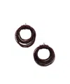 Brunello Cucinelli Silver-tone Beaded Hoop Earrings In Red