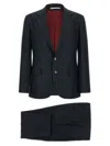 Brunello Cucinelli Men Blue Textured Notched Lapel Suit In Blue
