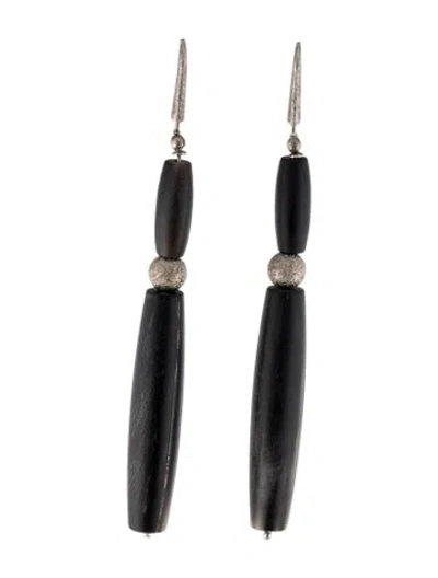 Pre-owned Brunello Cucinelli Horn Drop Earrings In Brown