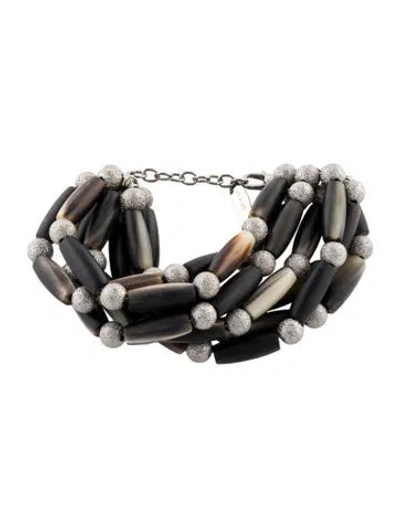 Pre-owned Brunello Cucinelli Horn Multistrand Bracelet, 7"