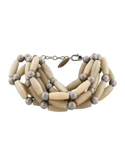 Pre-owned Brunello Cucinelli Horn Multistrand Bracelet, 7"