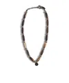 Brunello Cucinelli Horn Necklace With Silver Beads In Black