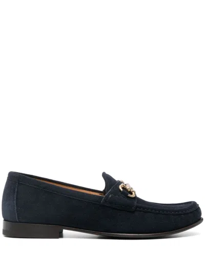 Brunello Cucinelli Horsebit-embellished Suede Loafers In Blue