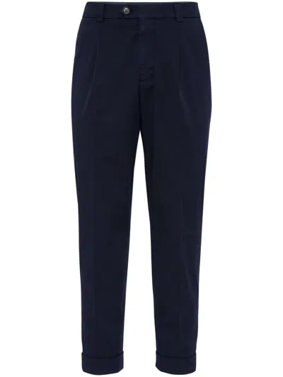 BRUNELLO CUCINELLI TAPERED COTTON TROUSERS - MEN'S - COTTON/SPANDEX/ELASTANE