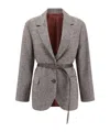 Brunello Cucinelli Houndstooth Belted Blazer
