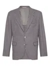 Brunello Cucinelli Houndstooth Deconstructed Blazer In Multi