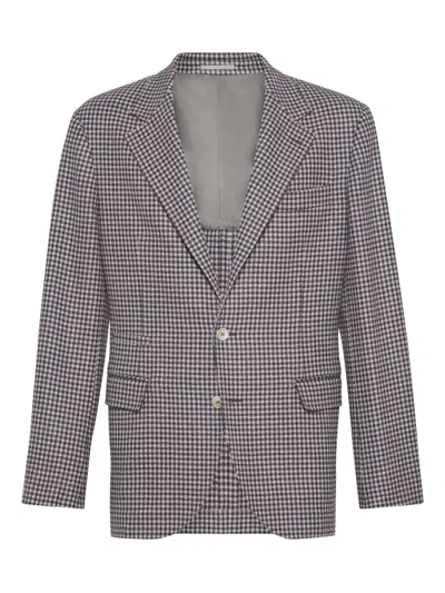 BRUNELLO CUCINELLI HOUNDSTOOTH BLAZER