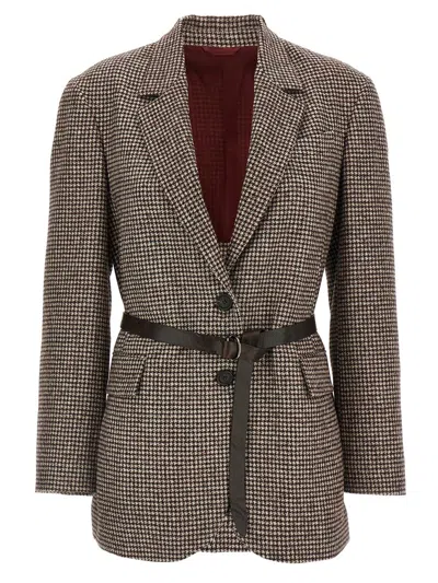 BRUNELLO CUCINELLI BRUNELLO CUCINELLI HOUNDSTOOTH BLAZER