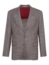 Brunello Cucinelli Single-breasted Blazer In Gray