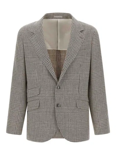 Brunello Cucinelli Houndstooth Blazer In Multi