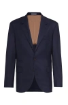 Brunello Cucinelli Single-breasted Virgin-wool Blazer In Navy Blue