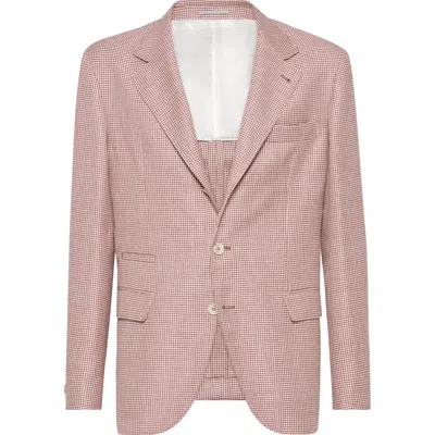 BRUNELLO CUCINELLI BRUNELLO CUCINELLI HOUNDSTOOTH DECONSTRUCTED BLAZER