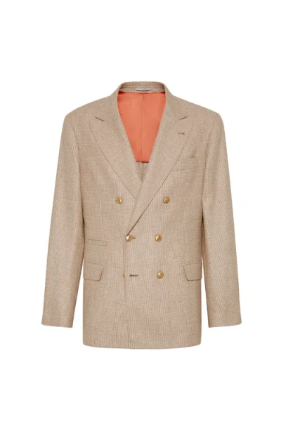 BRUNELLO CUCINELLI BRUNELLO CUCINELLI HOUNDSTOOTH DECONSTRUCTED BLAZER