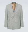 BRUNELLO CUCINELLI HOUNDSTOOTH LINEN BLAZER