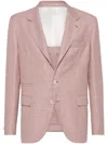 Brunello Cucinelli Houndstooth-pattern Blazer In Red