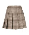Brunello Cucinelli Houndstooth-pattern High-waist Skirt In Nude
