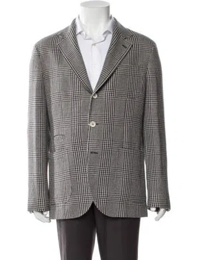Pre-owned Brunello Cucinelli Houndstooth Print Sport Coat W/ Tags In Black