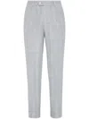 Brunello Cucinelli Wool And Cotton Trousers With Cuffs In Grey