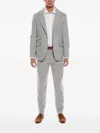 Brunello Cucinelli Houndstooth Three-button Suit In Gray