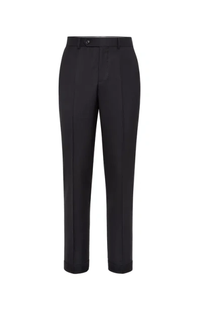 Brunello Cucinelli Tapered-leg Wool Trousers In Anthracite