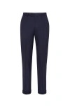 Brunello Cucinelli Black Cotton And Cashmere Blend Pants In Navy Blue