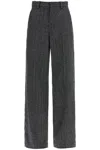 Brunello Cucinelli Herringbone Wool-blend Flared Pants In Black