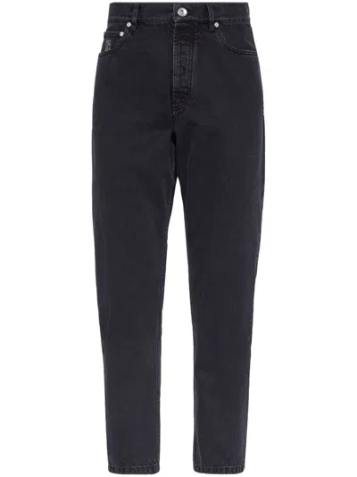 Brunello Cucinelli Denim Iconic Fit Five-pocket Pants In Grey