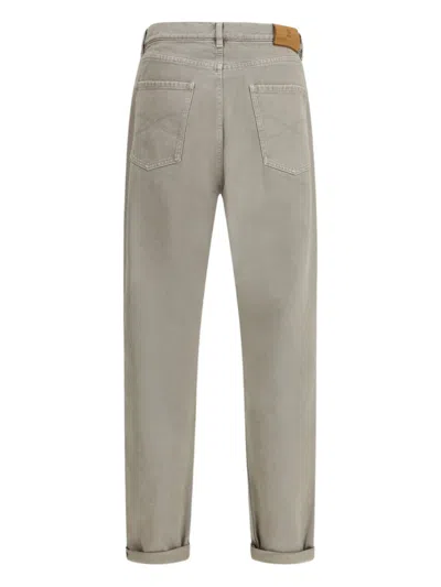 Brunello Cucinelli Iconic Fit Five-pocket Jeans In Gray