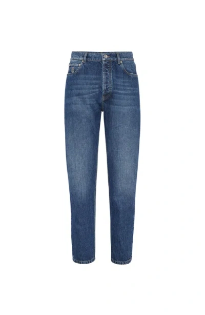 Brunello Cucinelli Iconic Fit Five-pocket Trousers In Blue