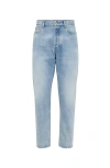 Brunello Cucinelli Turn-up Jeans In Light Blue Denim